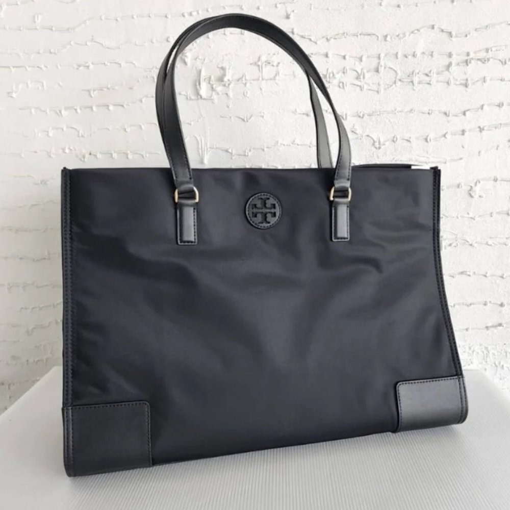 NWOT Tory Burch Ella Tote Black Nylon